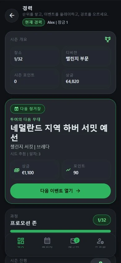 DartJourney 데모 커리어: 챌린지 부문, 순위 및 다음 토너먼트